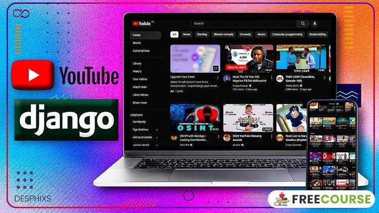 Banner Image Youtube Clone Website Using Django - FULLSTACK - 2025 - Aivana.app